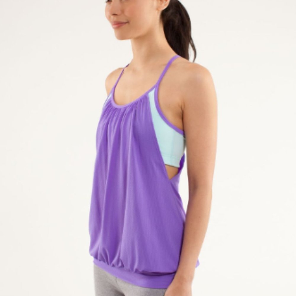 Lululemon No Limits Tank Power Purple / Aquamarine Share Size 4 - Picture 2 of 11